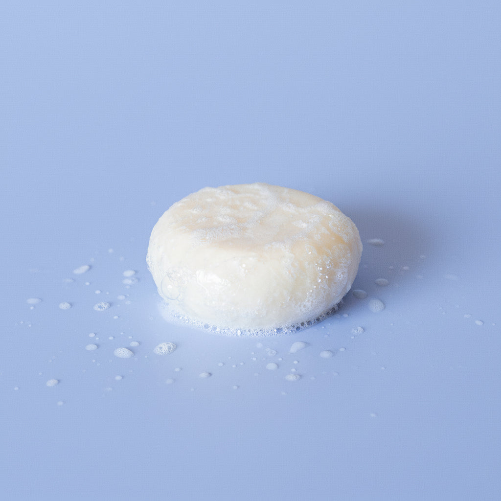 Bar of soap on a blue background